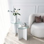 Hanah Home Lily - Mesas Nido de Vidrio Templado Blanco